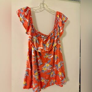 $12 Old Navy Off the shoulder Tropical Theme Blouse